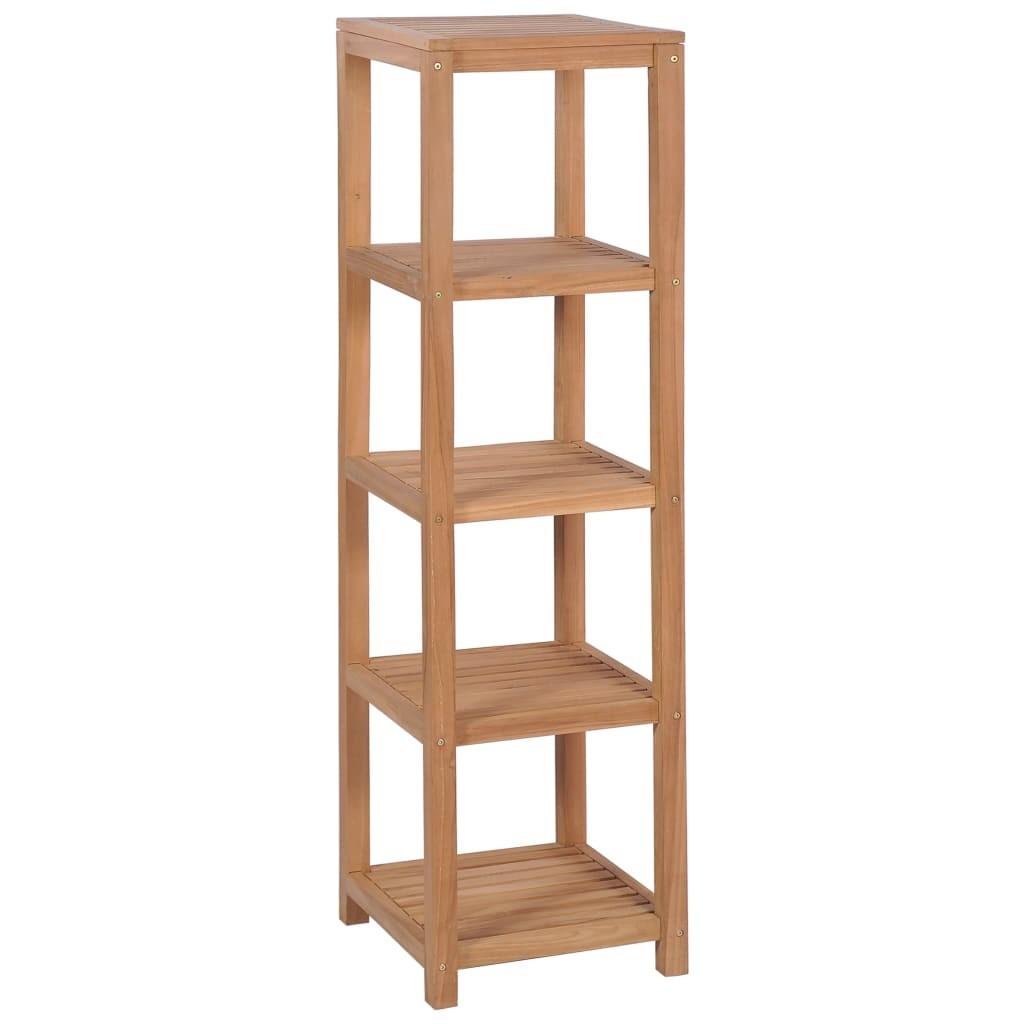 Badeværelsesstativ 4 etager massivt teak 42 x 42 x 165 cm