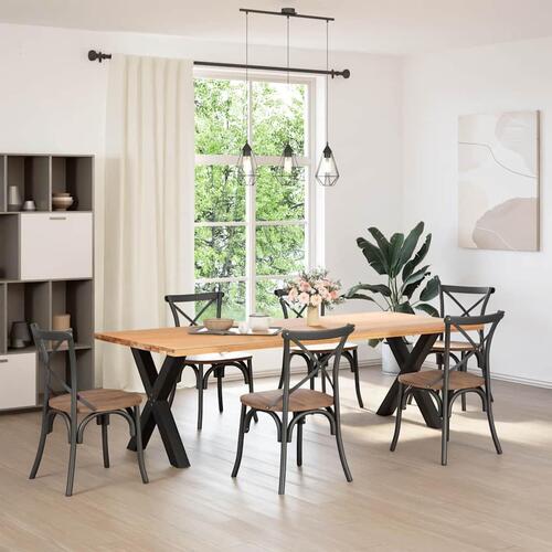Spisebordsben X-formet 2 stk. 80x(72-73) cm stål sort