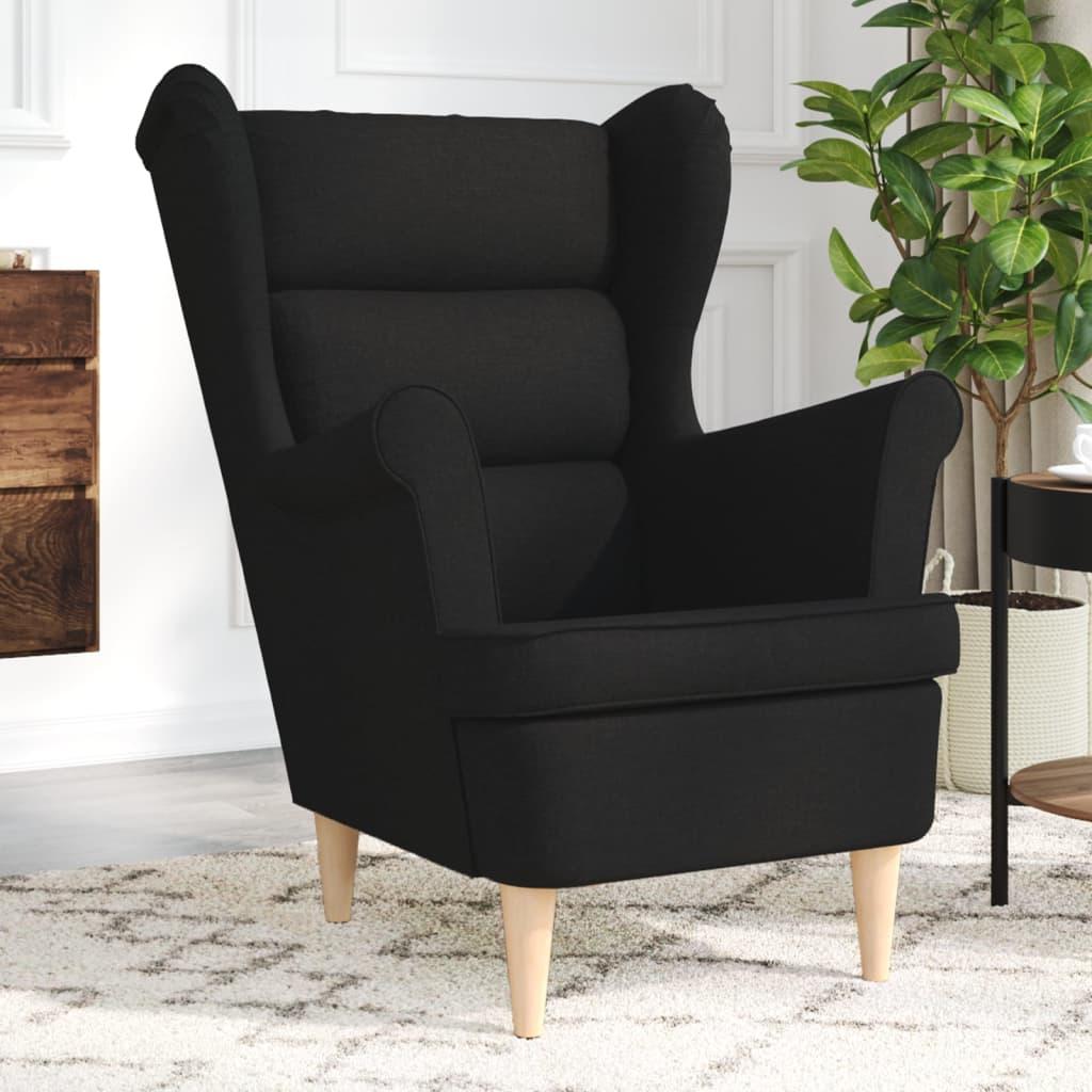 Lænestol 74x84x100 cm stof sort