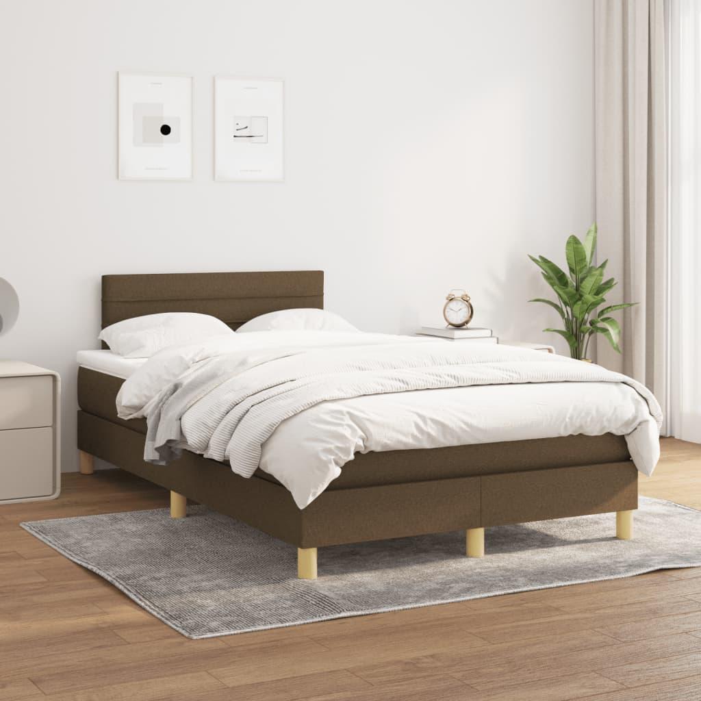 Kontinentalseng Med Madras 120x200 Stof Mørkebrun
