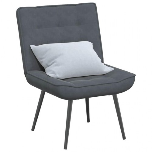 Lænestol i fløjl 64 x 74 x 84 cm - mørkegrå