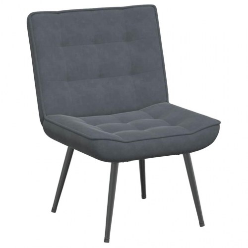 Lænestol i fløjl 64 x 74 x 84 cm - mørkegrå