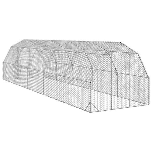 Hønsegård 2,5x10x2,25 m galvaniseret stål