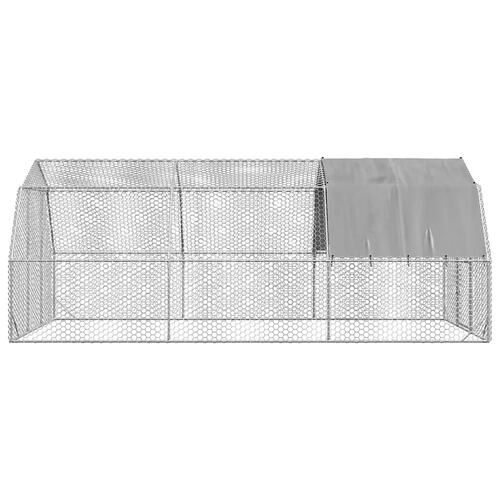 Hønsegård med tag 2,5x6x2,25 m galvaniseret stål