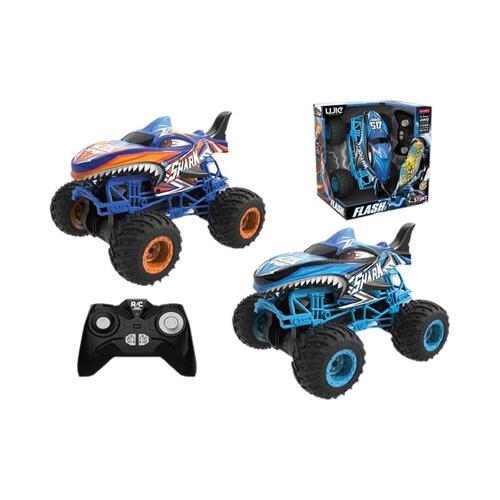 Fjernstyret bil 1:16 med lys - RC monstertruck til børn