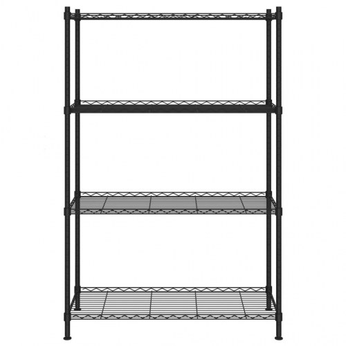 Opbevaringsreol med 4 hylder - 90×35×137 cm, sort stål, 200 kg