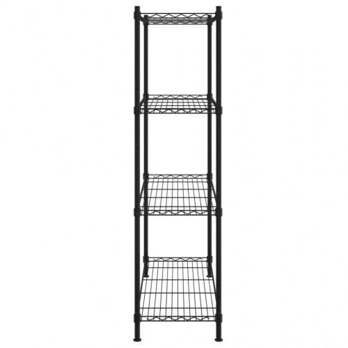 Opbevaringsreol med 4 hylder - 90×35×137 cm, sort stål, 200 kg