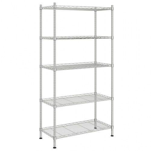 Opbevaringsstativ med 5 hylder 90x35x180 cm 250 kg krom