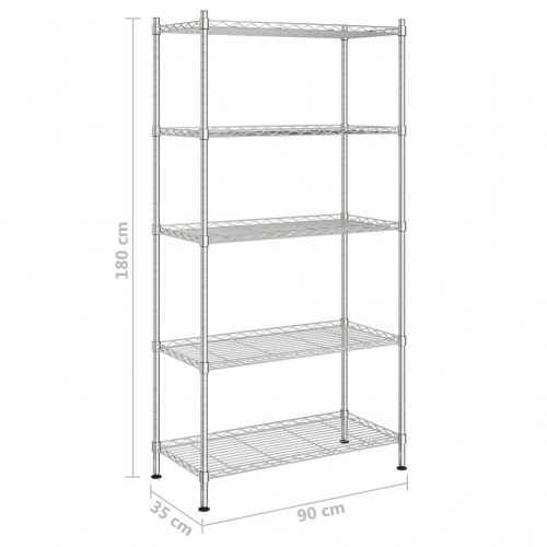 Opbevaringsstativ med 5 hylder 90x35x180 cm 250 kg krom