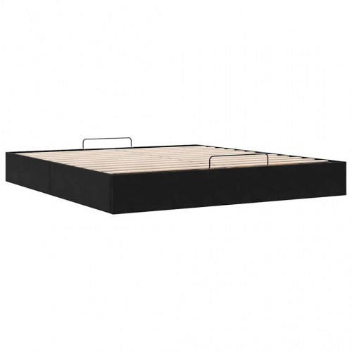 Sengeramme med opbevaring 180 x 200 cm i sort fløjl