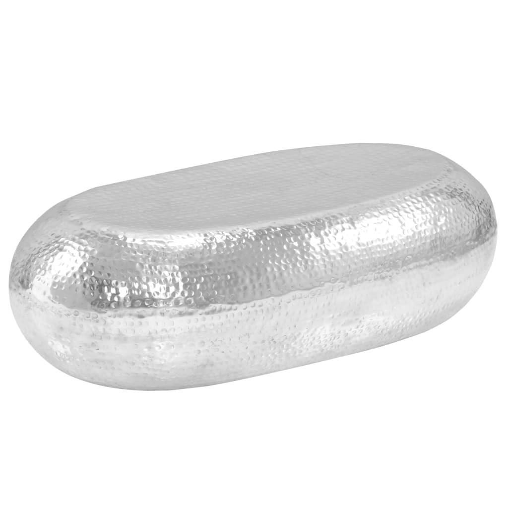 Sofabord 100 x 50 x 28 cm aluminium sølvfarvet