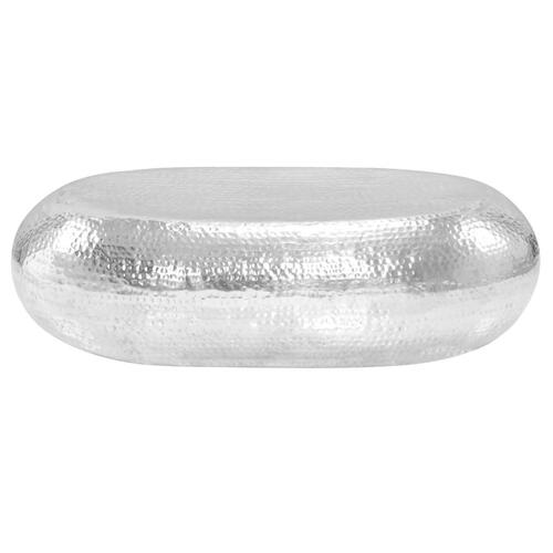 Sofabord 100 x 50 x 28 cm aluminium sølvfarvet