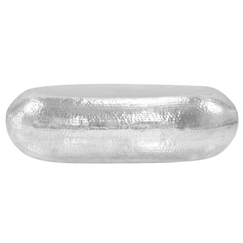 Sofabord 100 x 50 x 28 cm aluminium sølvfarvet