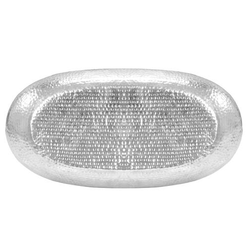 Sofabord 100 x 50 x 28 cm aluminium sølvfarvet