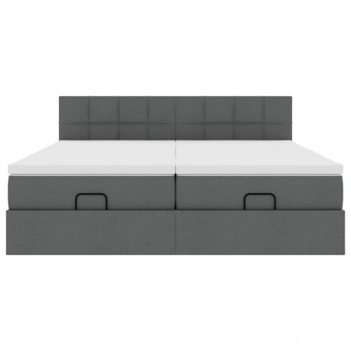 Osmannisk sengeramme med madrasser 160x200 cm stof mørkegrå