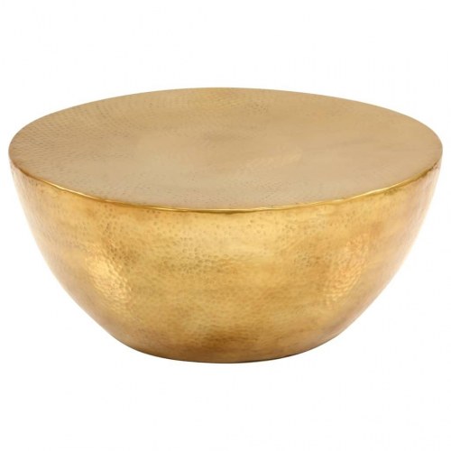 Sofabord hamret aluminium 70 x 30 cm messingfarvet