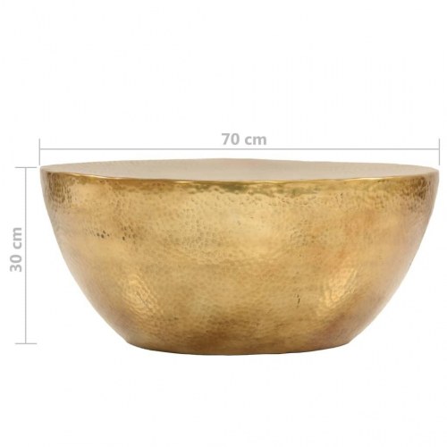 Sofabord hamret aluminium 70 x 30 cm messingfarvet