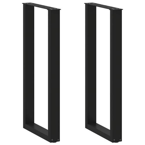 Sofabordben U-formet 2 stk. 40x(100-101) cm stål sort