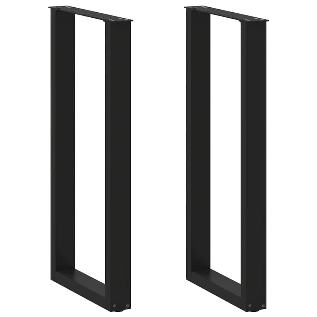 Sofabordben U-formet 2 stk. 40x(100-101) cm stål sort