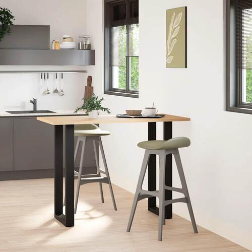 Sofabordben U-formet 2 stk. 40x(100-101) cm stål sort