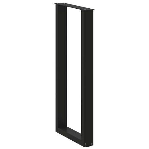 Sofabordben U-formet 2 stk. 40x(100-101) cm stål sort