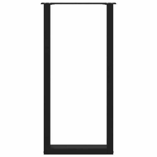 Sofabordben U-formet 2 stk. 40x(100-101) cm stål sort