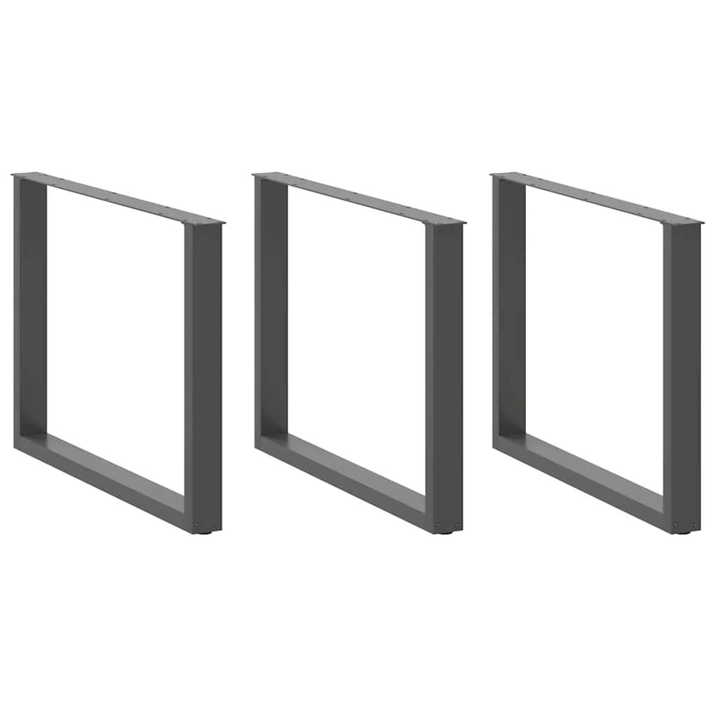 Spisebordsben T-formet 2 stk. 100x(72-73) cm stål antracitgrå