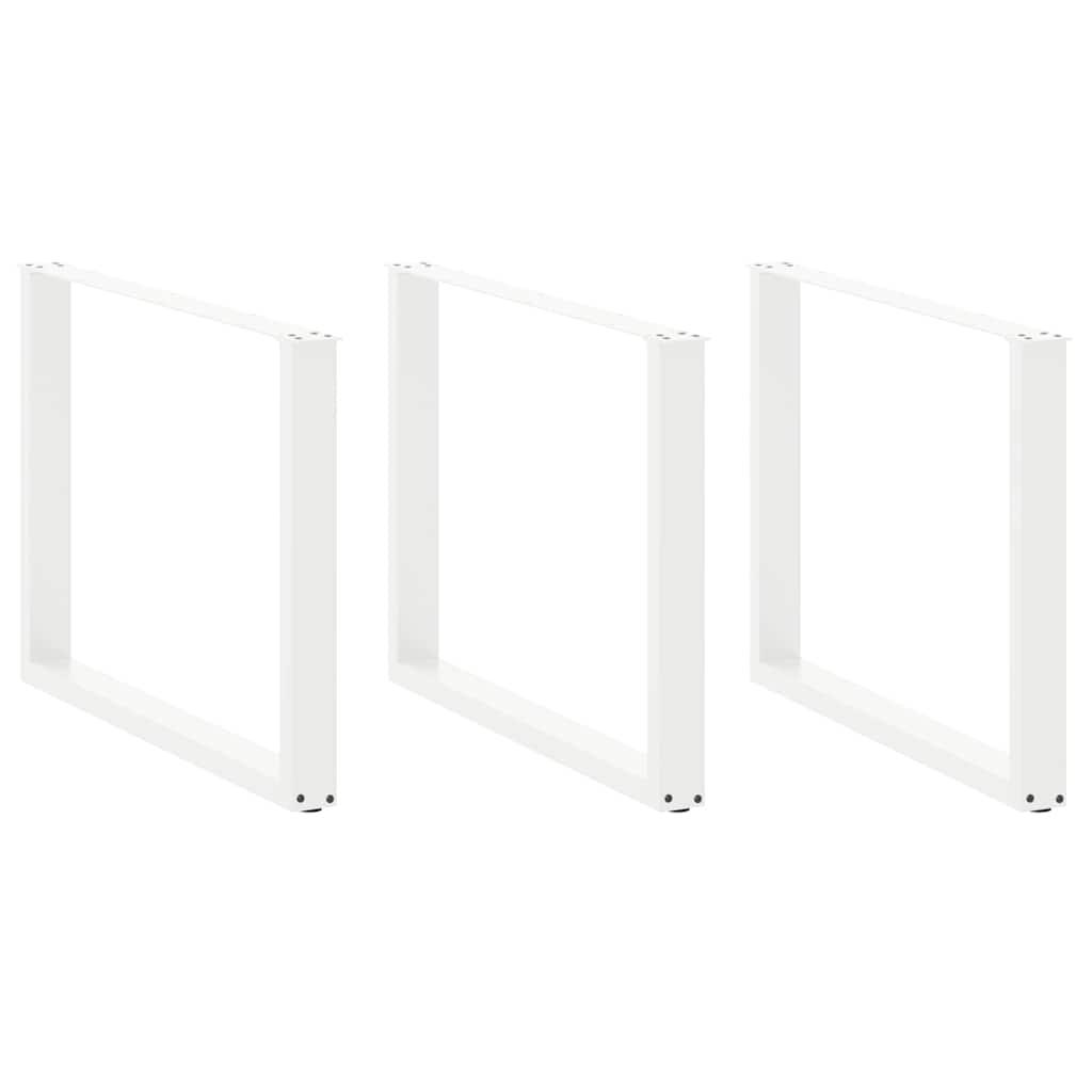 Spisebordsben U-formet 2 stk. 100x(72-73) cm stål hvid