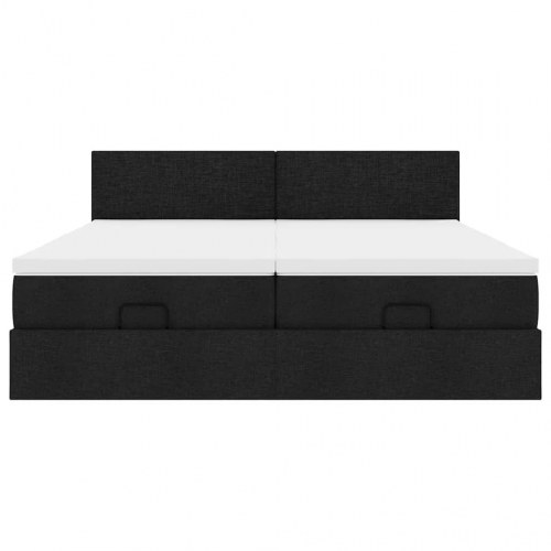 Osmannisk sengeramme med madrasser 160x200 cm stof sort