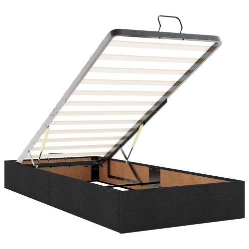 Osmannisk sengeramme med madrasser 160x200 cm stof sort
