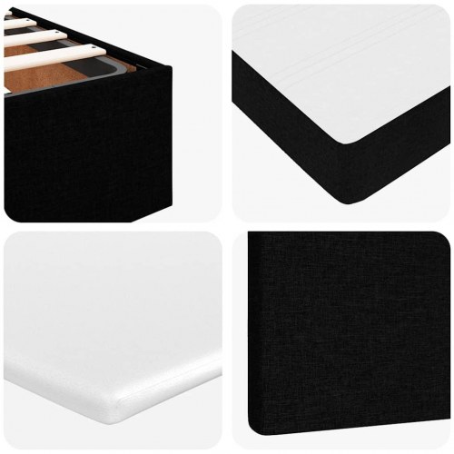 Osmannisk sengeramme med madrasser 160x200 cm stof sort