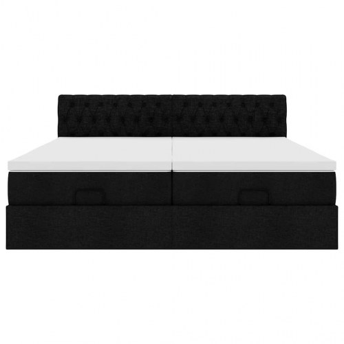 Osmannisk sengeramme med madrasser 160x200 cm stof sort