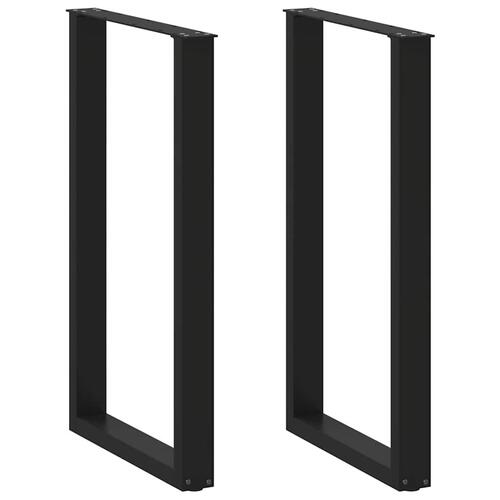 Sofabordben U-formet 2 stk. 60x(100-101) cm stål sort