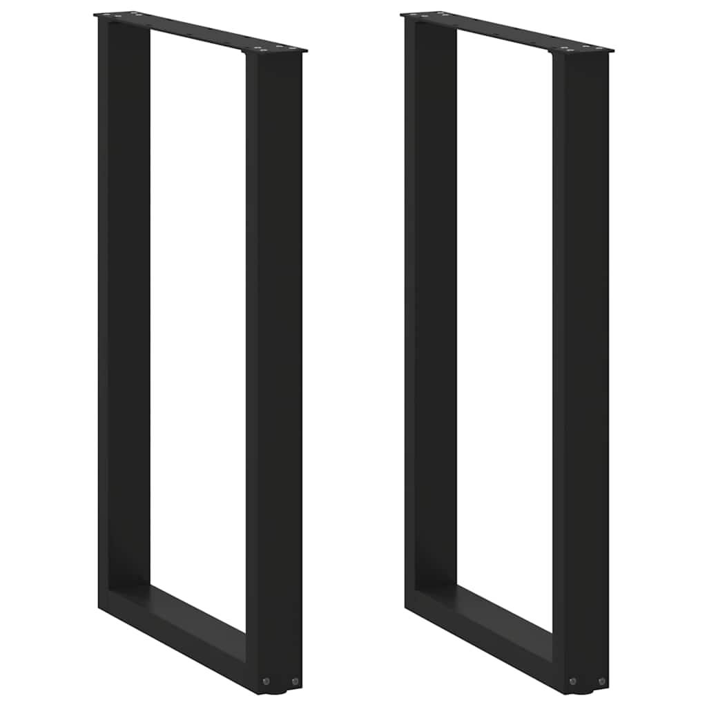 Sofabordben U-formet 2 stk. 60x(100-101) cm stål sort
