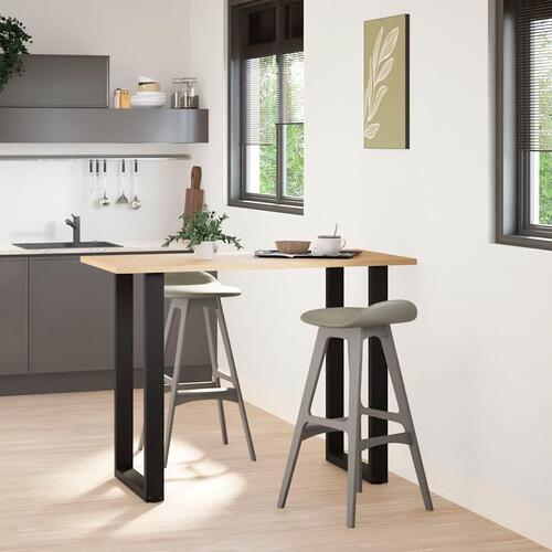 Sofabordben U-formet 2 stk. 60x(100-101) cm stål sort