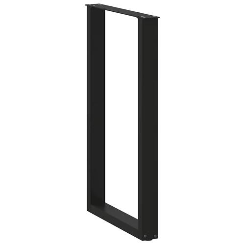 Sofabordben U-formet 2 stk. 60x(100-101) cm stål sort