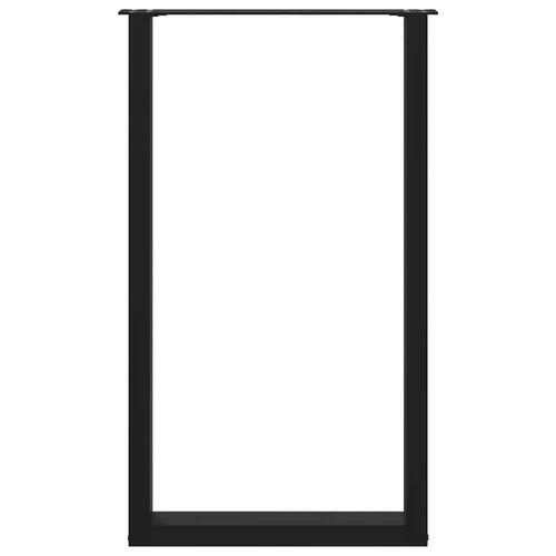Sofabordben U-formet 2 stk. 60x(100-101) cm stål sort
