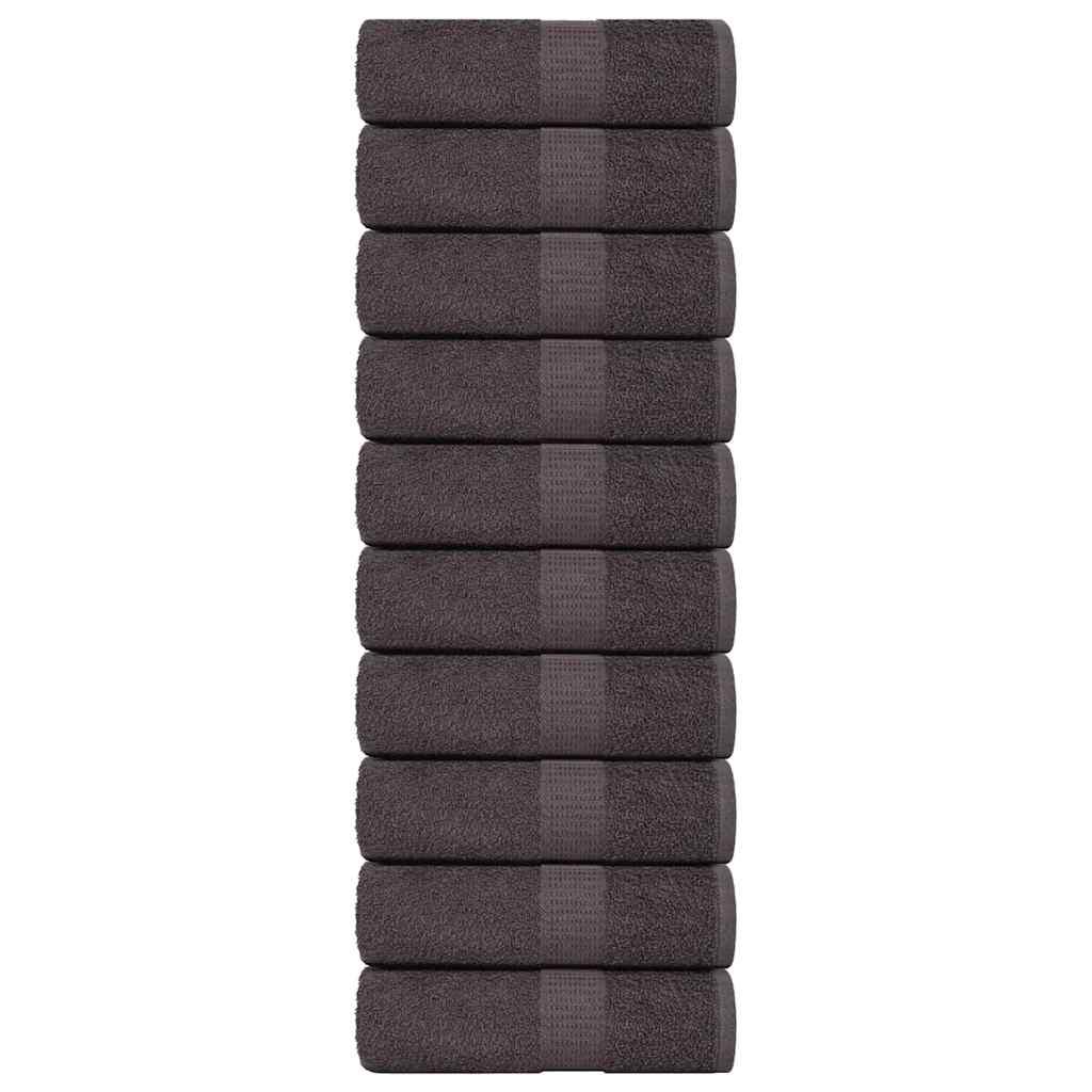 Håndklæder 10 stk. 30x30 cm 360 g/m² 100 % bomuld antracitgrå