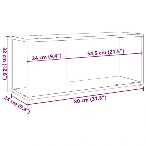 Tv-bord i konstrueret træ - 80 × 24 × 32 cm, antikt træ