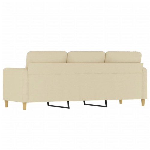 3-personers sofa i stof - cremefarvet, sædebredde 180 cm