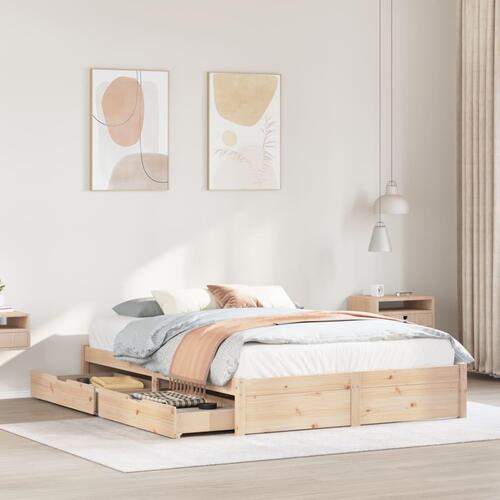 Sengeramme uden madras 120x190 cm massivt fyrretræ