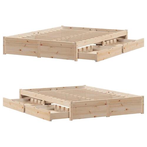 Sengeramme uden madras 120x190 cm massivt fyrretræ