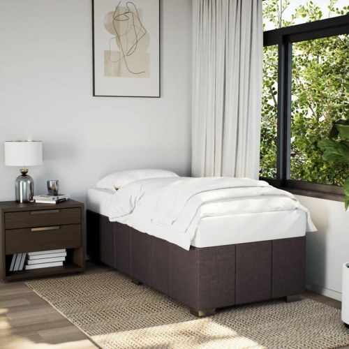 Sengeramme uden madras 90x200 cm stof - mørkebrun