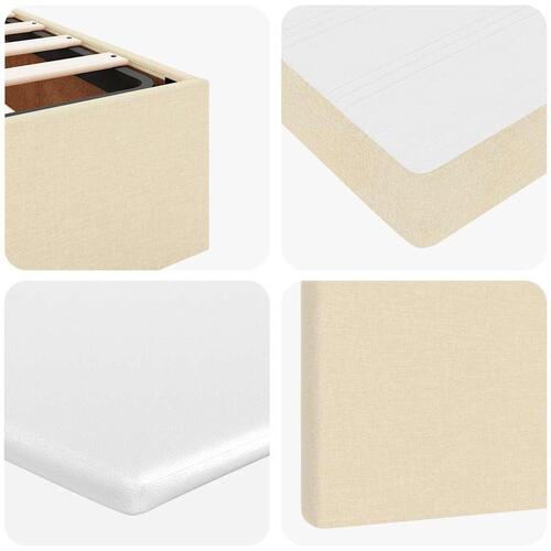Osmannisk sengeramme med madras 180x200 cm stof cremefarvet