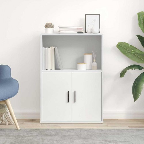 Bogreol 60x24x85 cm konstrueret træ hvid