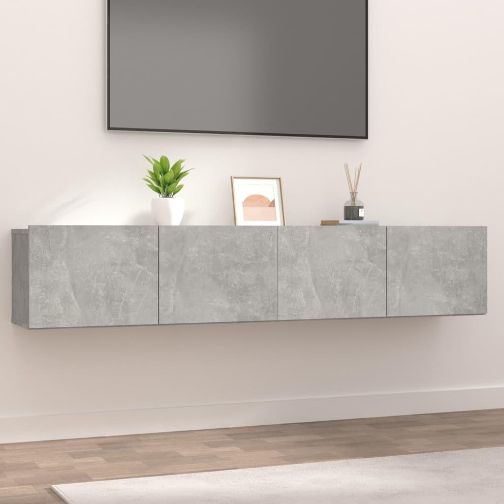 Tv Skabe 2 Stk. 80x30x30 Cm Konstrueret Træ Betongrå