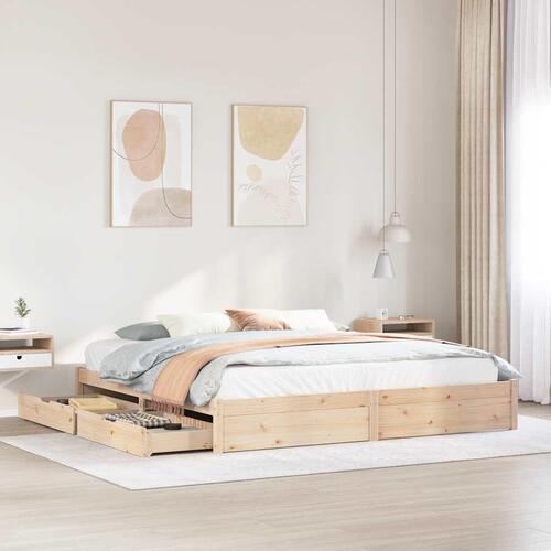 Sengeramme uden madras 180x200 cm massivt fyrretræ