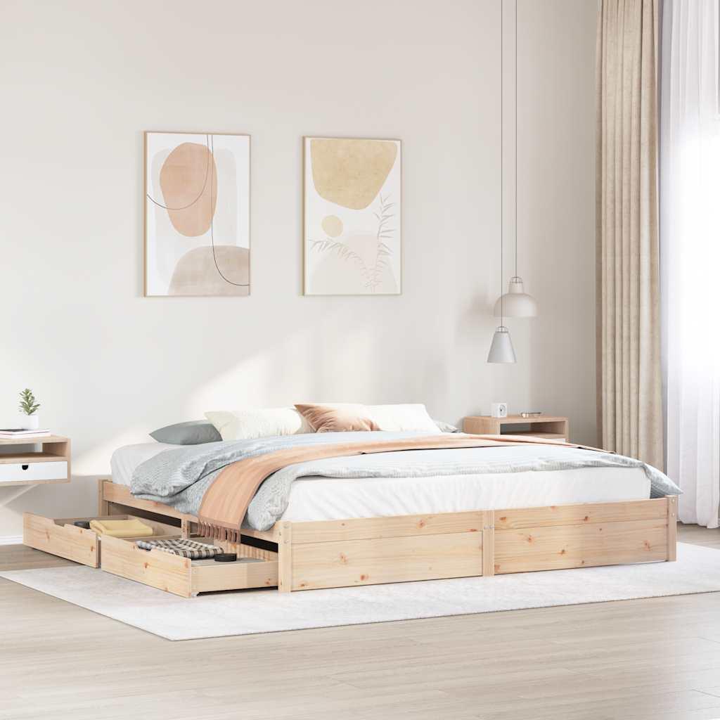 Sengeramme uden madras 180x200 cm massivt fyrretræ