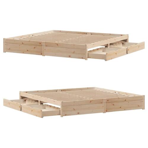 Sengeramme uden madras 180x200 cm massivt fyrretræ