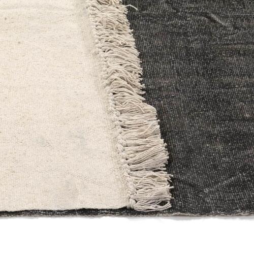 Kilim-tæppe bomuld 120 x 180 cm antracitgrå